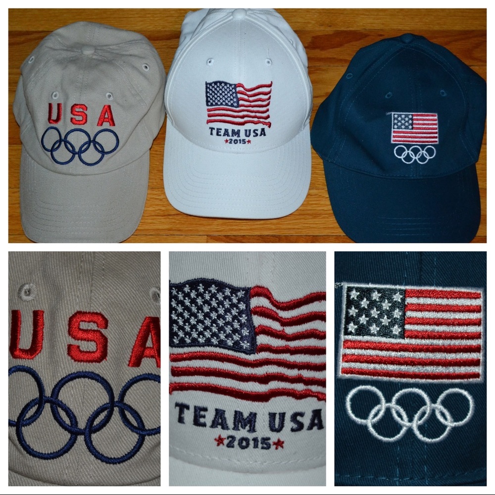 Lot of three Team USA hats - NEW